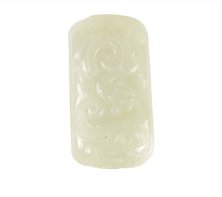 A Chinese celadon jade chilong ornament