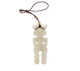A Chinese archaistic jade figure