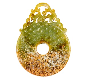 A Chinese jade bi disc