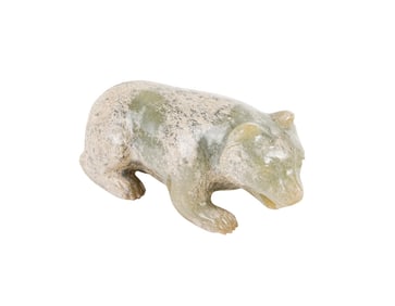 A Chinese celadon jade carving of a bear
