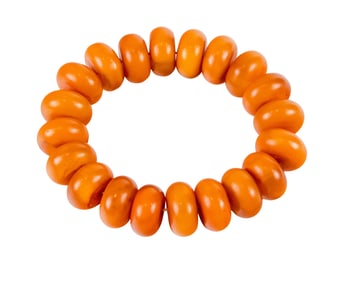 A Chinese amber bead bracelet
