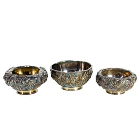 (lot of 3) Japanese export silver bowls