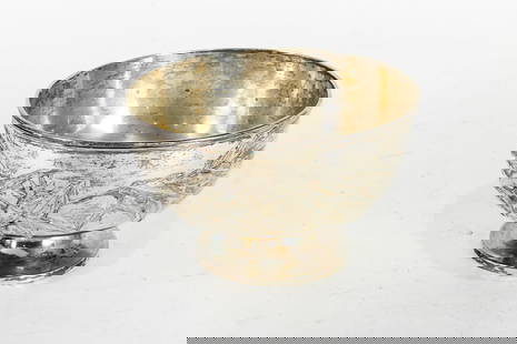 A Chinese export silver bowl: A Chinese export silver bowl. Decorated with a bamboo motif, stamped Lain Chang, Republic period, 6.75" wide; 431 grams.