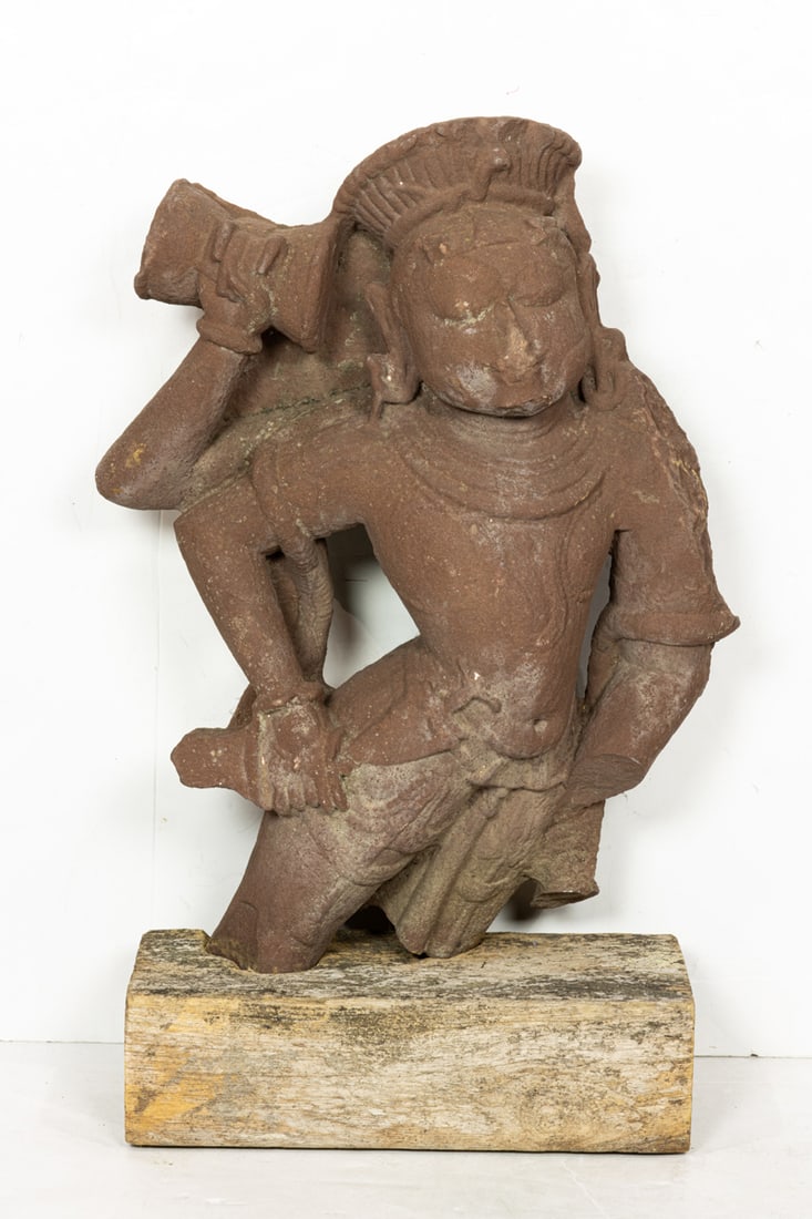 Indian red sandstone relief of Shiva (1 of 2)