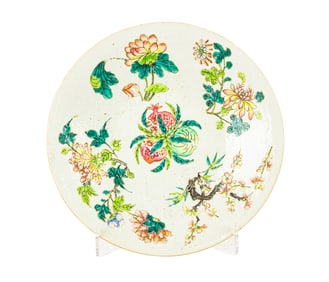 A Chinese famille rose floral dish