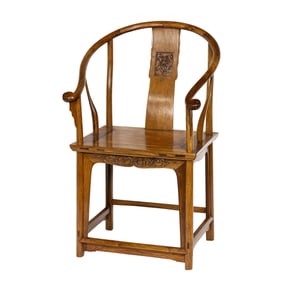 A Chinese huanghuali horseshoe-back armchair