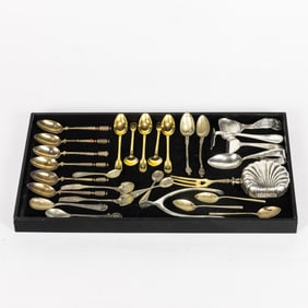 An assembled group of sterling, 830 and 800 standard silver