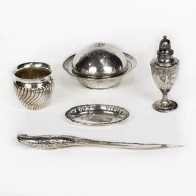 A group of sterling and 800-silver standard table articles