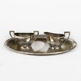 A German Gebruder Friedlander 800-standard partial tea service