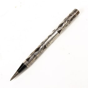 A vintage Waterman Ideal silver overlay ladies' pencil with American lever fill
