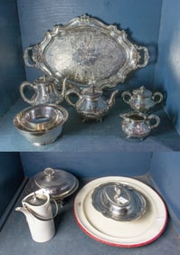 A group of silverplate