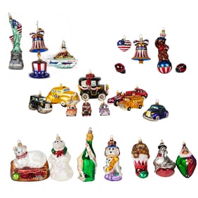 A group of twenty-six Christopher Radko glass holiday ornaments