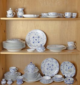 A group of Royal Copenhagen porcelain in various 'Blue Fluted' patterns