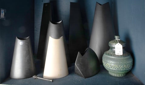 A collection of seven Modernist ceramic vases