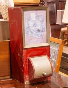 A German Otto Kind tin coffee or bean dispenser
