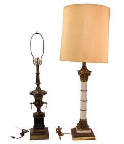 Two Mid-Century table lamps in the Neoclassical taste