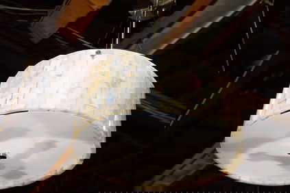 A Contemporary onyx mosaic pendant ceiling fixture