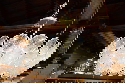 A Sputnik glass lamp ceiling fixture