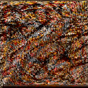 Painting, Donald Alex Grant: Donald Alex Grant (American, 20th century), Untitled, 1968, oil on board, signed and dated lower right, overall (with frame): 49.25"h x 49.25"w