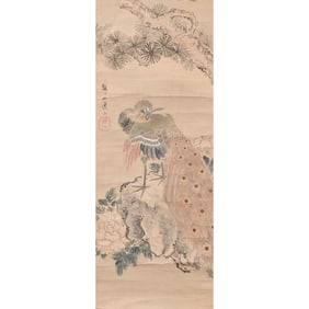 Attributed to Kishi Renzan (1805-1859) - Peacock