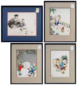 (lot of 4) Chinese prints and painting