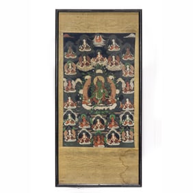 A Tibetan thangka representing Green Tara