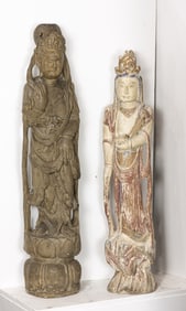 (lot of 2) Chinese statues of Guanyin