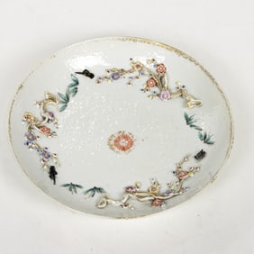 A Chinese export famille rose dish