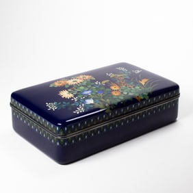 A Japanese cloisonne enamel box
