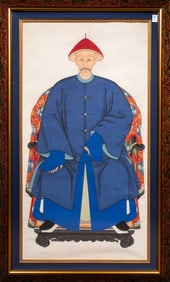 A pair of Chinese ancestor portraits