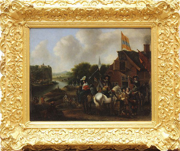 British School, Musketeers Upon Horseback, oil on board: British School (19th/early 20th century), Musketeers Upon Horseback, unsigned, oil on board, board: 14.5"h x 18"w, overall: 23"h x 26.75"w