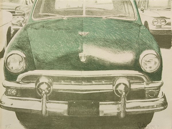 Robert Alan Bechtle, 1951 Ford Coupe, lithograph: Robert Alan Bechtle (Californian, b.1932), 1951 Ford Coupe, 1969, lithograph, signed lower right and dated, from an edition of 5, overall: 8.5"h x 11.25"w