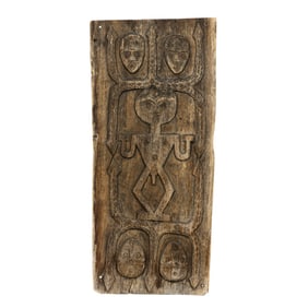 A Paiwan carved wood panel