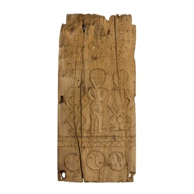 A Paiwan carved wood panel