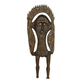 A Papua New Guinea painted wood standing figure