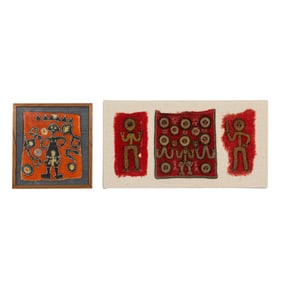 (lot of 4) Paiwan embroidered textiles panels