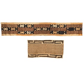 (lot of 2) Kuba ceremonial textiles