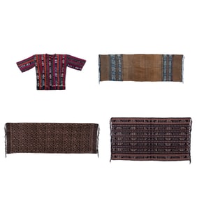 (lot of 4) Guatemalan ceremonial shawls and huipil