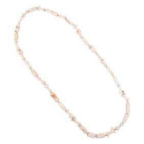 A strand of ancient Southeast Asian white shell beads
