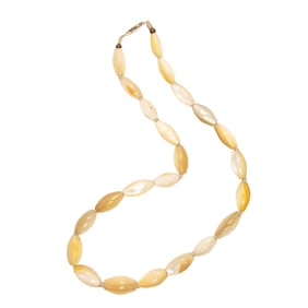 A mother-of-pearl bead necklace