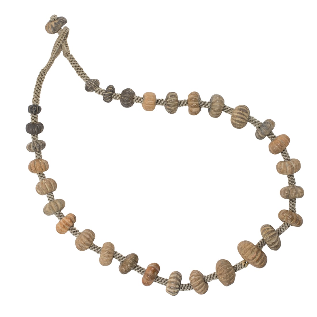 A strand of Middle Eastern or Central Asian ceramic melon beads (1 of 2)