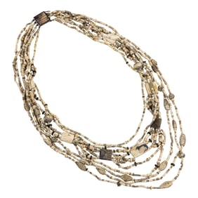 A Mali multi-strand ceramic burial bead necklace