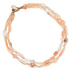 A Pre-Columbian double-strand shell bead necklace