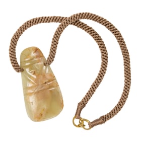 An ancient Central American stone pendant from Costa Rica