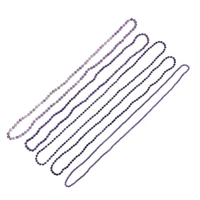 Five strands of amethyst beads