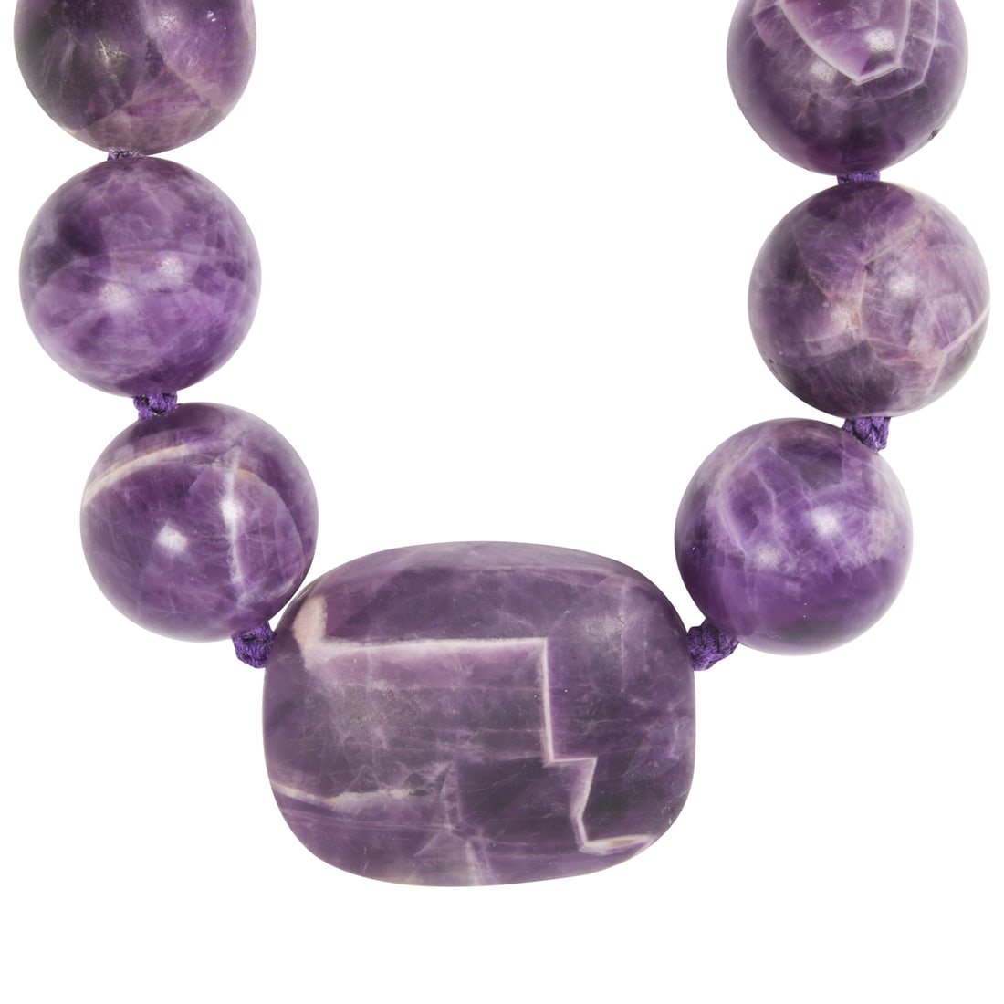 An amethyst beads necklace with labradorite clasp (1 of 2)