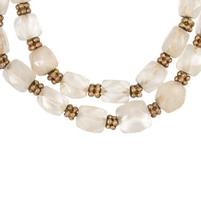Two strands of ancient Persian faceted crystal beads
