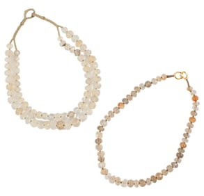 A group of antique Indian rock crystal trade beads excavated in Senegal