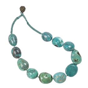 A strand of Chinese turquoise beads