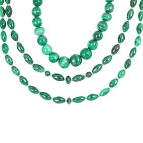 (lot of 3) Malachite necklaces from Zaire